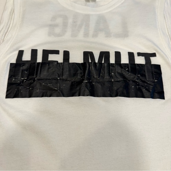 HELMUT LANG Logo Tank Top Women's XXS White Workout Gym Athletic Activewear - Picture 7 of 9